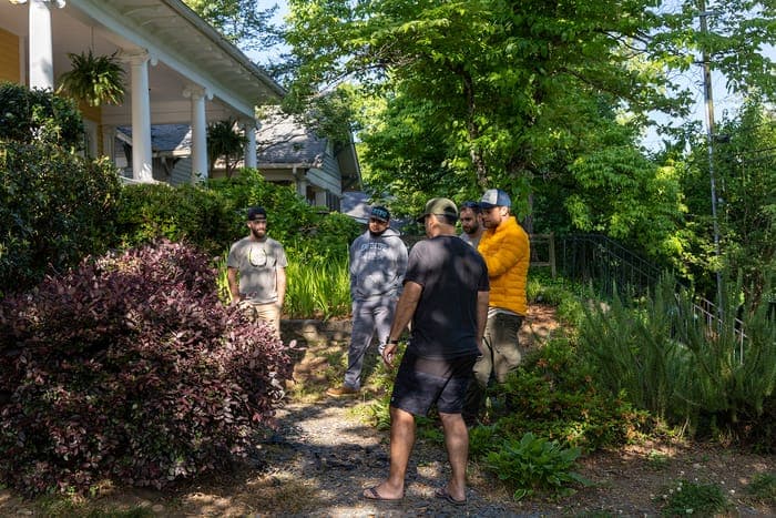 Site walk group front yard
