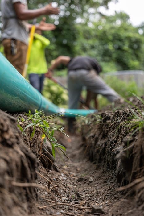 Drainage trench crew