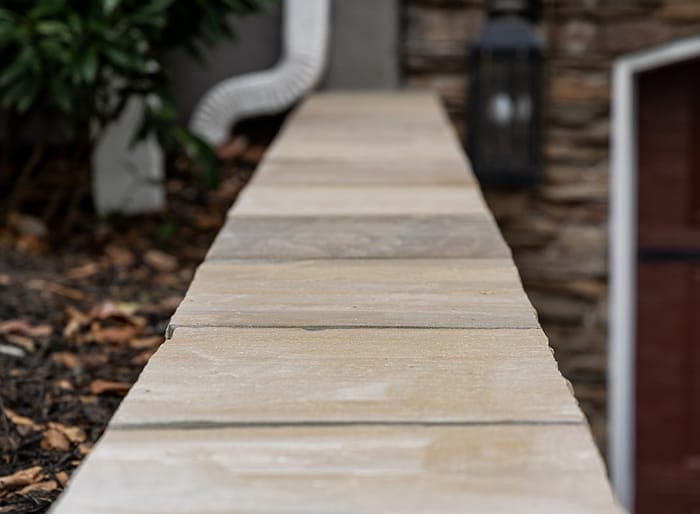 This is the finished coping atop of a retaining wall we built.